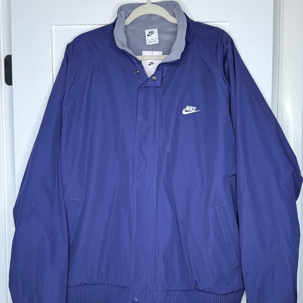 Nike Men's 2xl Navy Blue Full Zip Fleece Lined Jacket Coat